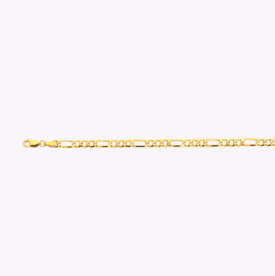10K 4MM YELLOW GOLD FIGARO 22" CHAIN NECKLACE